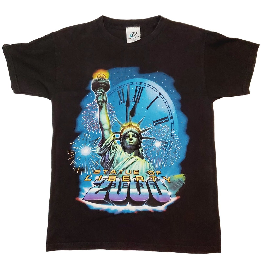 LNew-Vintage Y2K 2000 Statue of Liberty New York Dynasty Small 100% Cotton